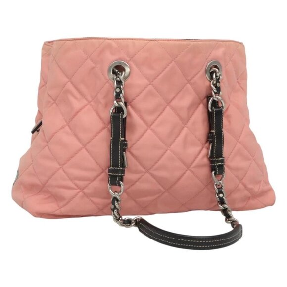 PRADA Chain Shoulder Bag Nylon Pink Silver Auth 125615 - Picture 1 of 16